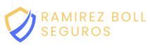 Logo en dorado de Ramírez Boll Seguros – marca moderna y profesional.