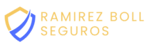 Logo en dorado de Ramírez Boll Seguros – marca moderna y profesional.